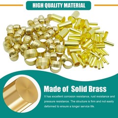 Dekiphox 500Pcs Brass Compression Sleeves Ferrules Inserts Kit 1/2 3/8 5/16 1/4