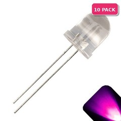 10 x LED 10mm Pink Ultra Bright Water Clear Round Top LEDs Light Lamp RC Car