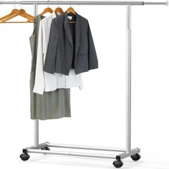 Stylish Rolling Clothing Rack – Adjustable Width from 30″ to 47″, Holds 100 lbs