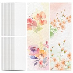 Prudiut 60 Pcs Watercolor Bookmarks, 140 lb/300 GSM 1.9 x 5.9 inches, white
