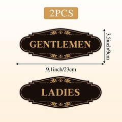2 PCS Men and Women Restroom Sign for 9IN, Ladies & Gentlemen 283