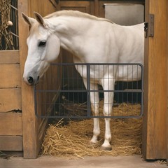 Horse Stall Gate 48″x 24″ Two Way Steel Livestock Gate & Door For Sheep Fencing