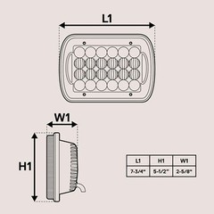 TRUE MODS 7×6 5×7 H6054 Chrome LED Headlights H4 2B1 Sealed Beam Replacement …