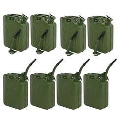 8pcs Jerry Can 20L 5 Gallon Backup Steel Tank Metal Gasoline Military Green