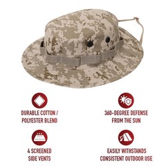 Rothco Desert Digital Camo Boonie Hat with Sun Defense and Ventilated Design