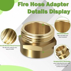 1-1/2″ NPT Female x 1-1/2″ NST (NH) Male Brass Hexagonal Nipple Fitting Fire