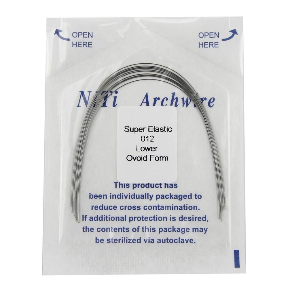 10pcs Dental Orthodontic Arch Wire Super Elastic Niti Round Ovoid Natural U/L