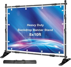 8’x10′ Step and Repeat Banner Stand Adjustable Telescopic Trade Show Backdrop US