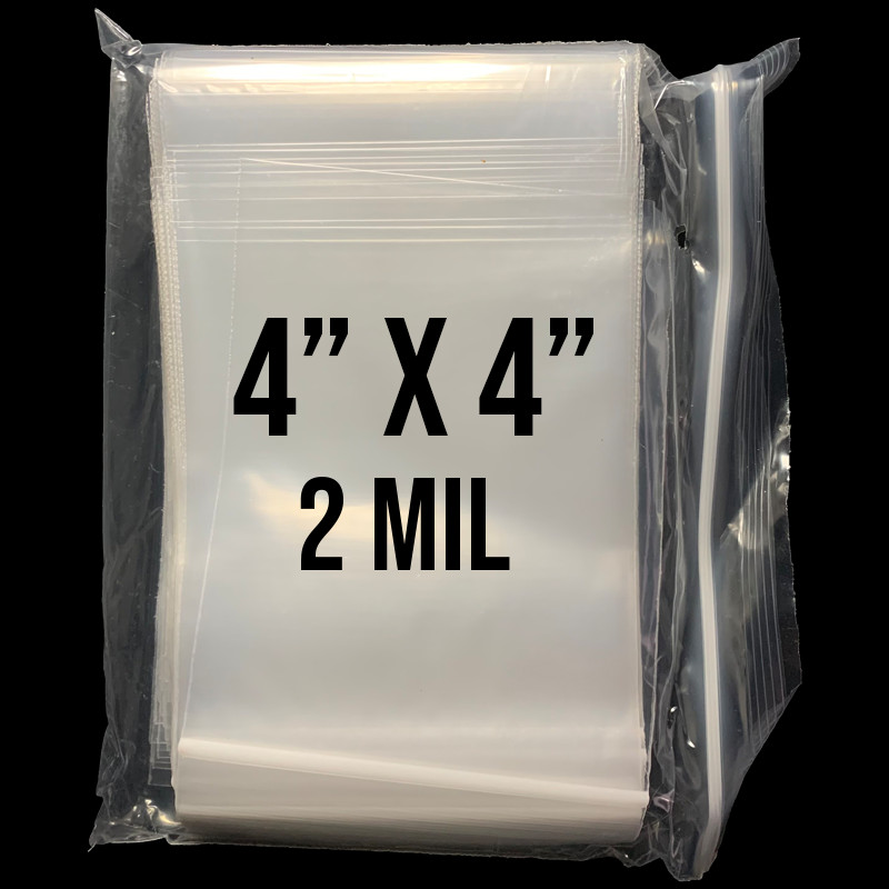 100 4″ x 4″ Clear Reclosable Zip Seal Bag Plastic 2 Mil Lock Bags Jewelry Zipper