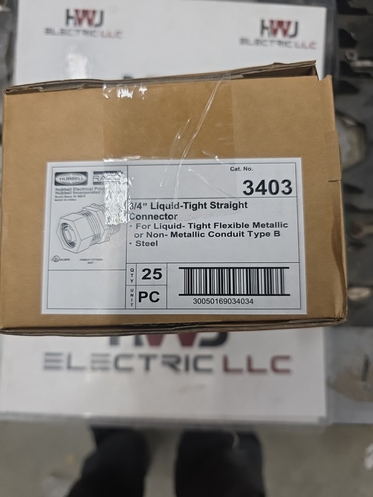 25 Pack Hubbell Raco 3403 3/4″ Straight Liquidtight Connectors Conduit