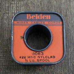 Vintage Belden 8063 #22 HNC Nylclad Magnetic Wire 0.5 lb Spool @ 6.2 oz