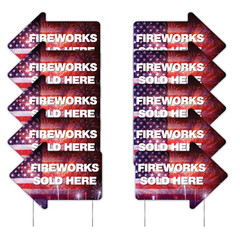 10-Pack Fireworks Sold Here Yard Sign, 2 sided, 22×16 Inches with Stakes