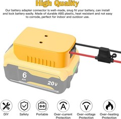 20V Battery Adapter Conversion Kit for Ride-On Toys with Switch Fuse 12AWG DIY
