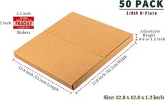 50 Pack LP Mailers, 12.8×12.8×1 inch Vinyl Record Shipping Boxes