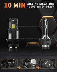 Autogood D2S D2R Led Bulbs 24000Lumens 600 Brightness 6000K Cool White Light
