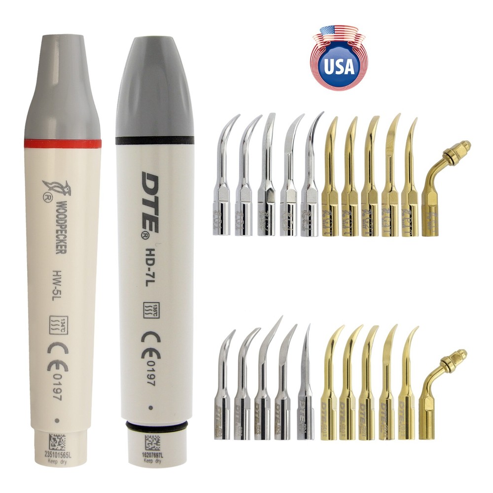 Woodpecker DTE Dental Ultrasonic Scaler Handpiece HW-5L HD-7L Piezo Tips G1 GD1