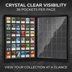 3600+ Pocket Trading Card Binder 36-Pocket Album for Sports Cards Black