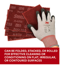 Scotch-Brite 7447B Pro Hand Pad [Very Fine]: 6 in. x 9 in. (Red) *5-pack