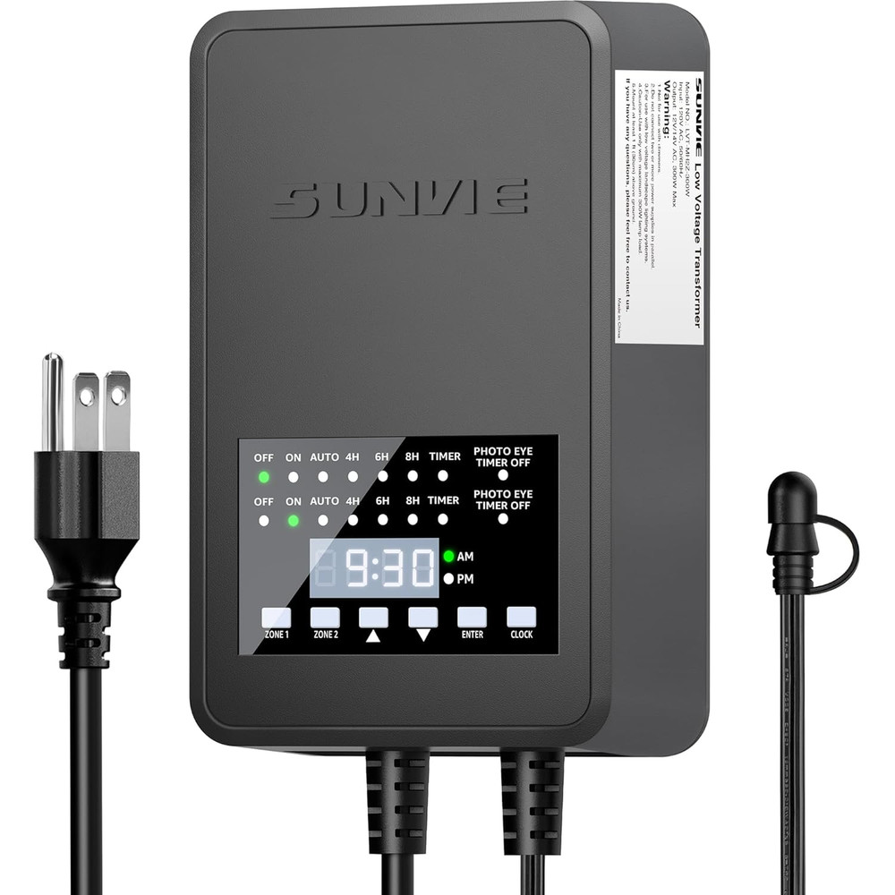 300W Low Voltage Landscape Transformer with Dual Control Outputs and Photocell