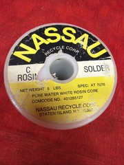NASSAU RECYCLE CORRP PURE WATER WHITE ROSIN CORE SOLDER 5.90 OZ (k24)