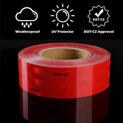 Red DOT-C2 Reflective Tape Conspiciuity Safety Caution Night Trailer Truck Semi