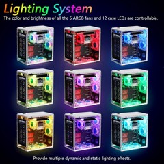 Raspberry Pi 5 NAS Case Kit, Quad M.2 Nvme SSD Slots, 5 PWM ARGB Fans Light Sync