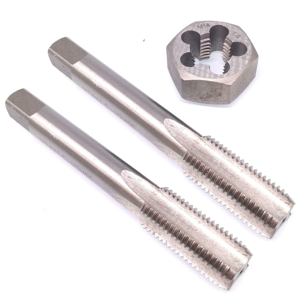 HSS M14 x 1.5mm Taper & Plug Tap & 14×1.5mm Hexagon Die Metric Thread Right Hand