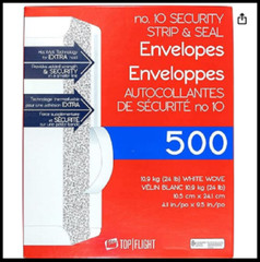 Security Letter White Business Envelopes Self Stick Bulk 500 Peel Seal Tinted