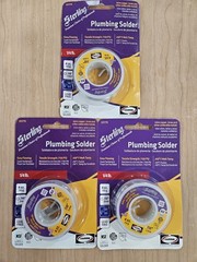 Lot of 3 Harris Sterling Plumbing Solder Lead Free 4 oz Spools .118″ 331775