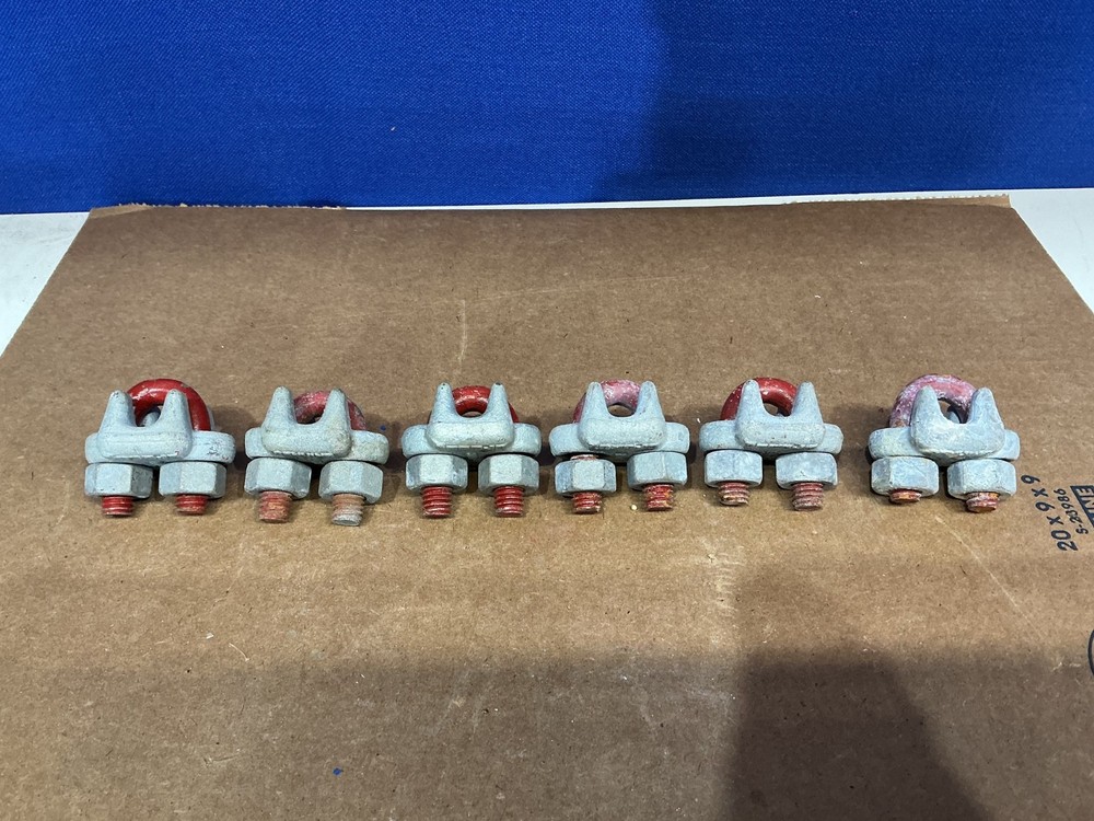 NOS CROSBY 3/8″ WIRE ROPE CABLE CLAMP LOT OF 6 NEW