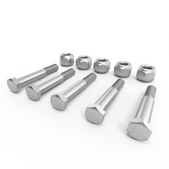Grade 2 Shear Bolts for Rotary Cutters 1/2″ x 3-1/2″ with Nylock Nuts – 5 Pack
