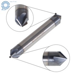 2Pc Double End 3/8″ 4 Flute 90 Degree 2-1/2″ Overall Length Carbide Chamfer Mill