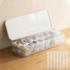 Cable Organizer Storage Box with 7 Wire Ties,Desktop Management Box…