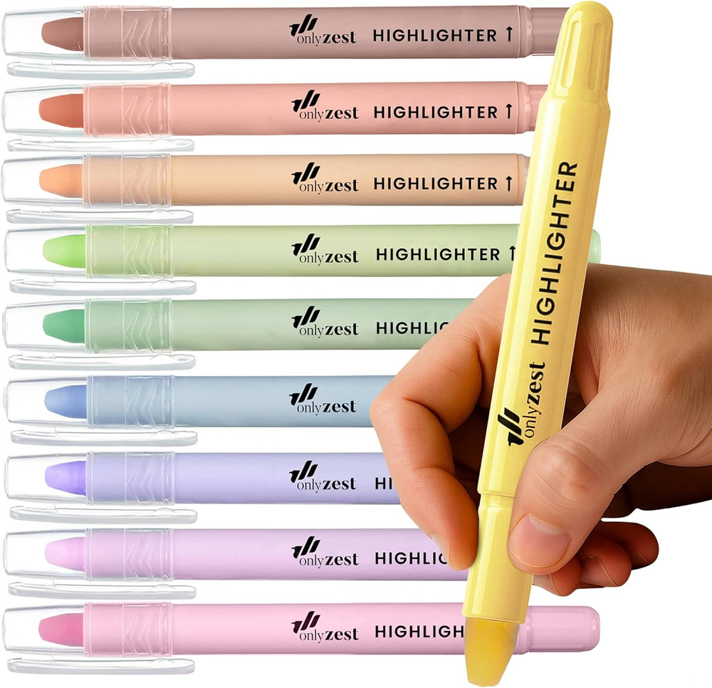 10 Pack Bible Safe Highlighters – Pastel Color, Wax Highlighters No Bleed, Scrip
