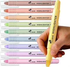 10 Pack Bible Safe Highlighters – Pastel Color, Wax Highlighters No Bleed, Scrip