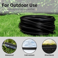 100FT LOW VOLTAGE 12/2 CABLE LANDSCAPE BURIAL COPPER WIRE OUTSIDE 12AWG 2 CORE