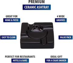 Ceramic Ashtray Black – 5.9 Inches and 8.5 Inches (5.9 Inches)