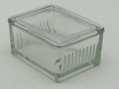 Vtg T.C. W. Co Glass Slide Staining Dish/Box w/Lid Holds 10 Horizontal Slides