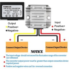 DC 12V Step Up to 24V 3A 72W Converter DC Voltage Regulator Booster with Fuse