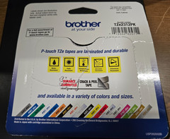 NEW Brother TZe-2312PK P-Touch Label Tape Black on White 1/2″ 12mm Value 2 Pack