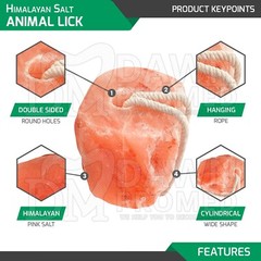 Himalayan Salt Lick Block for Animal Wellness 6.5-8 lbs. 100% Natural Pure Salt