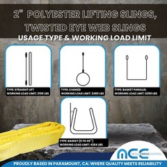 4 Pack 2″ x 6ft Twisted Eye Web Sling Lifting Strap Industrial 3100 lbs