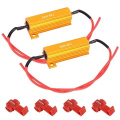 50W 6ohm LED Aluminum Load Resistors 2PCS Turn Signal Flasher Adaptor Resistor