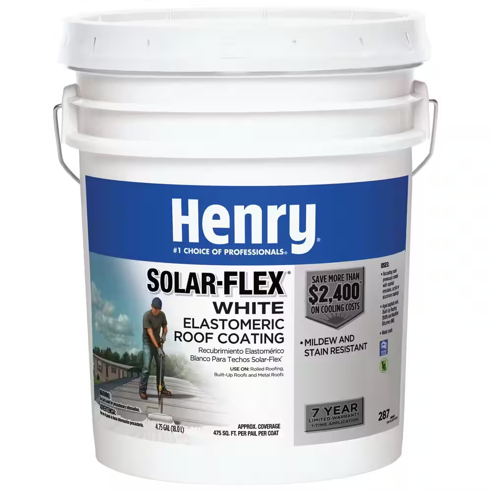287 Solar-Flex White Roof Coating 4.75 Gal Reflective Acrylic Elastomeric Sealan