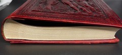 Vtg Three Graces Leather Journal Scrapbook Handmade in Italy 12 “x 9” #2613
