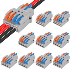 10 Pcs Lever Wire Connectors, Quick Wiring Cable Connector Push-in Conductor …