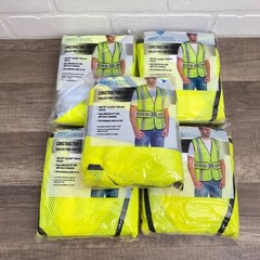 Lot of 5 West Chester Hi-Visibility Construction Safety Vests One Size Fits Most