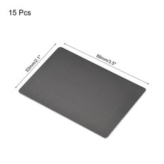 Blank Metal Card 88x53x1mm Anodized Aluminum Plate Black 15 Pcs