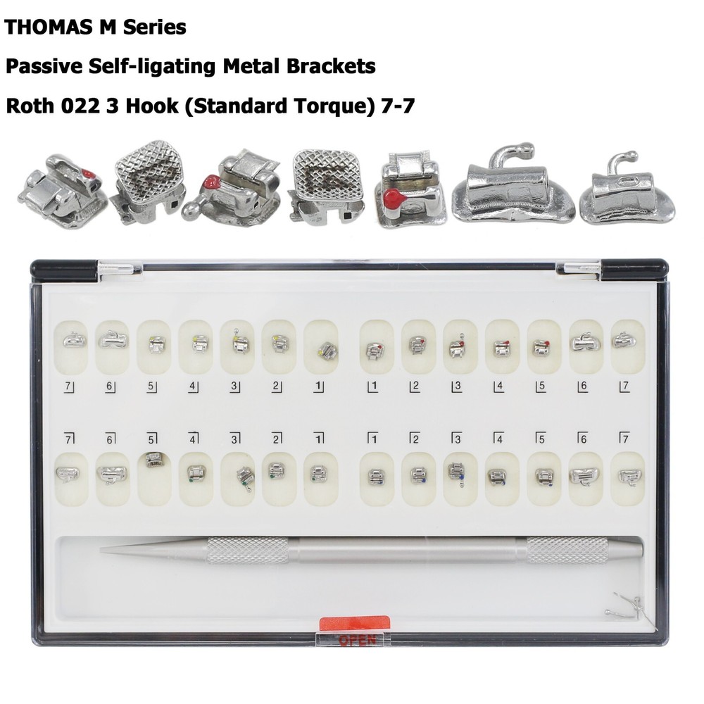 Dental Orthodontic Brackets Self Ligating Braces Metal Ceramic Roth MBT 022 345