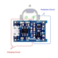 2PCS 5V 1A Micro USB TP4056 18650 Lithium Battery Charging Board Charger Module